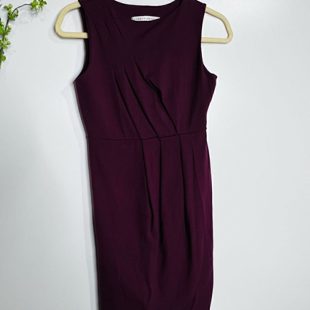 Susana Monaco Purple Stretch Ruched Tank Mini Dress